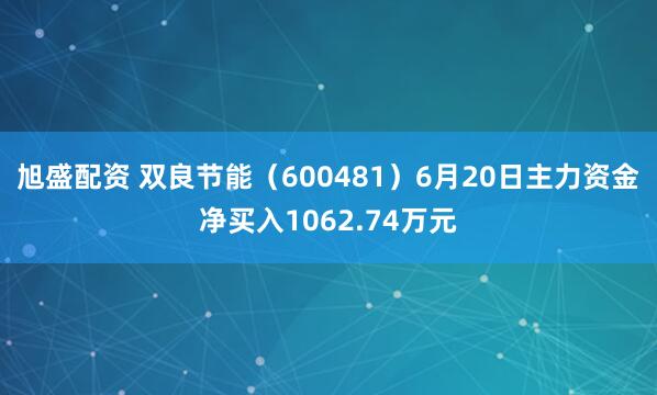 旭盛配资 双良节能（600481）6月20日主力资金净买入1062.74万元